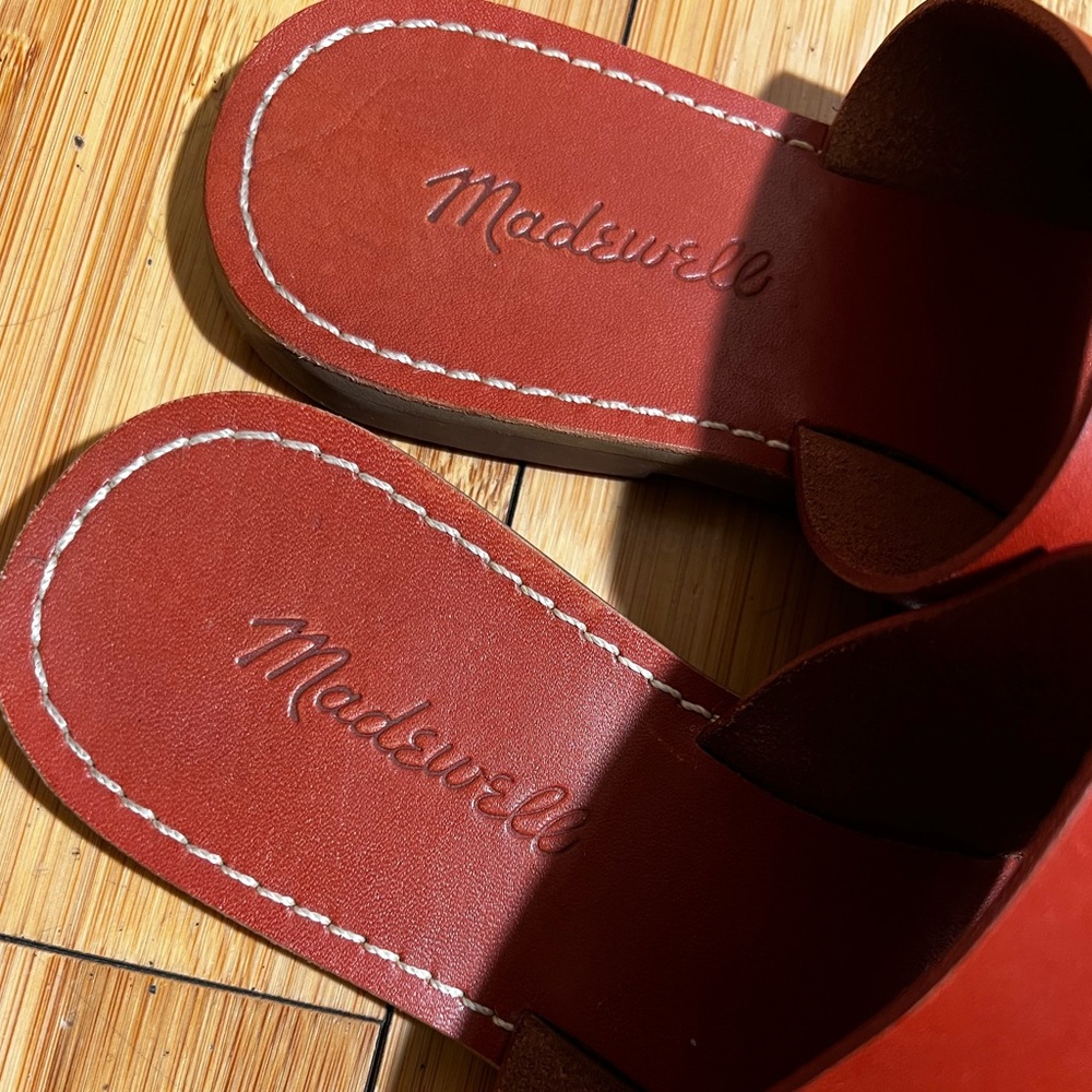 Madewell The Boardwalk Double-Strap Slide Sandals In Weathered Brick Size 8 - Picture 6 of 16